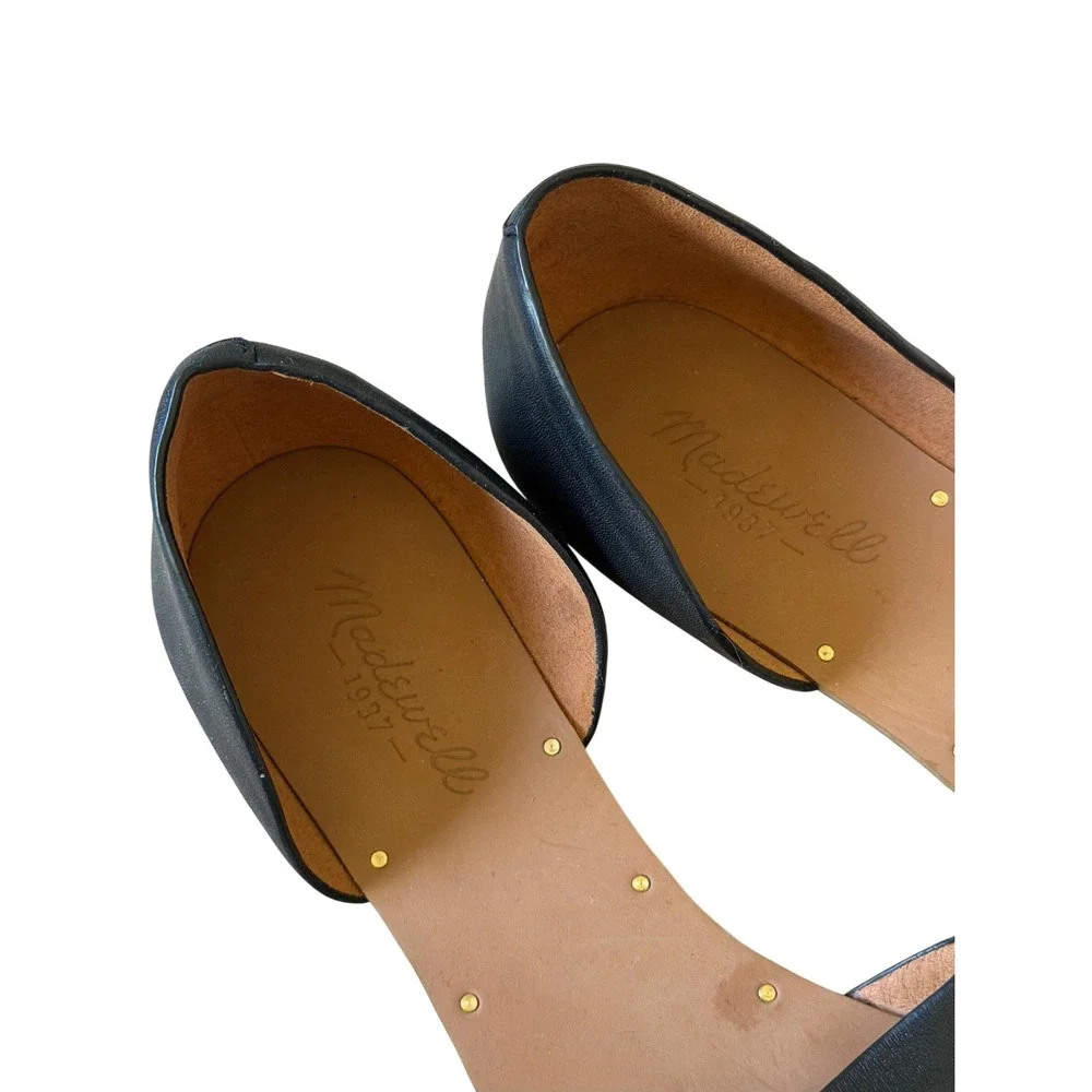 Madewell Sandals Flats Thea Leather Open Toe Black 9